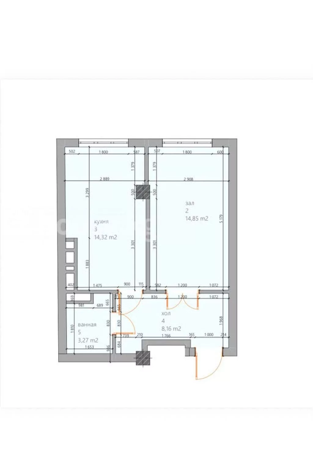 1 комната, 42 м², Технопарк Элитка, 5 этаж, ПСО (под самоотделку)