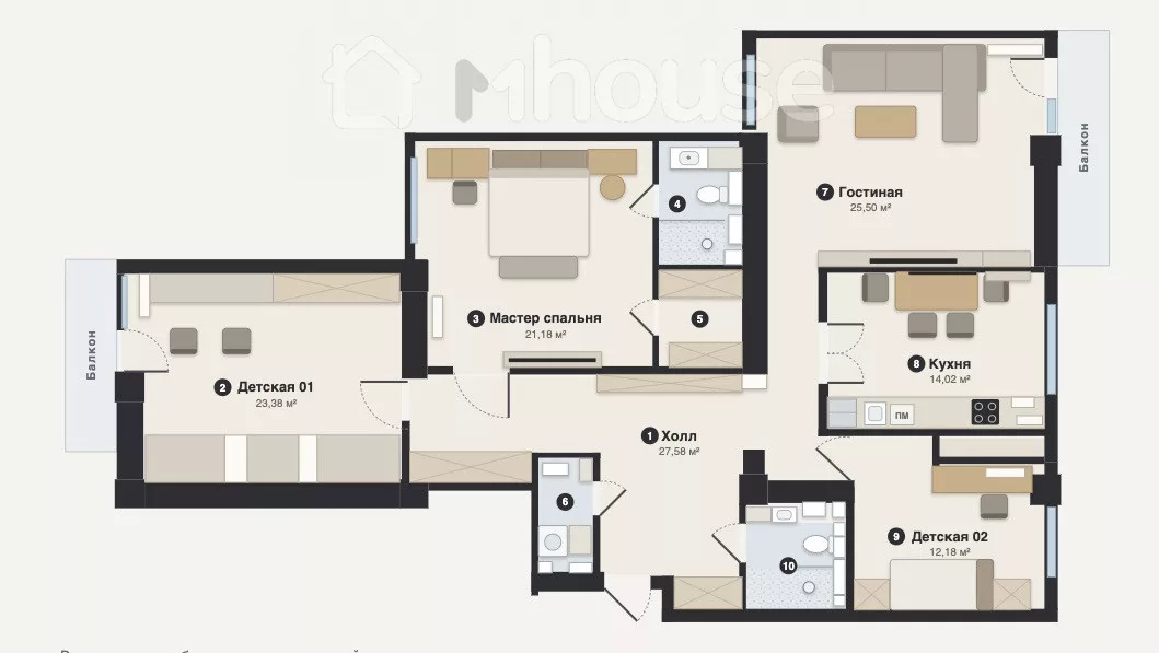Продажа 4-комн. квартира: город Бишкек, Советская - Скрябина — за 22 335 450 ⃀ — MHouse (house.kg)