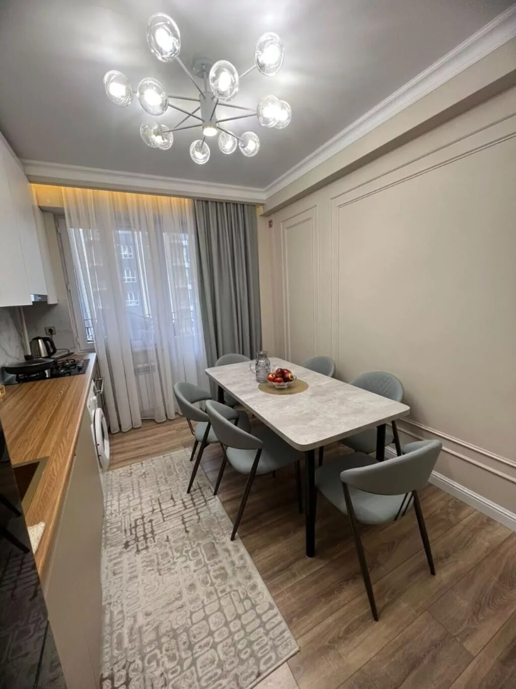 2 комнаты, 44 м², Ак-Орго ж/м 6 этаж, Евроремонт