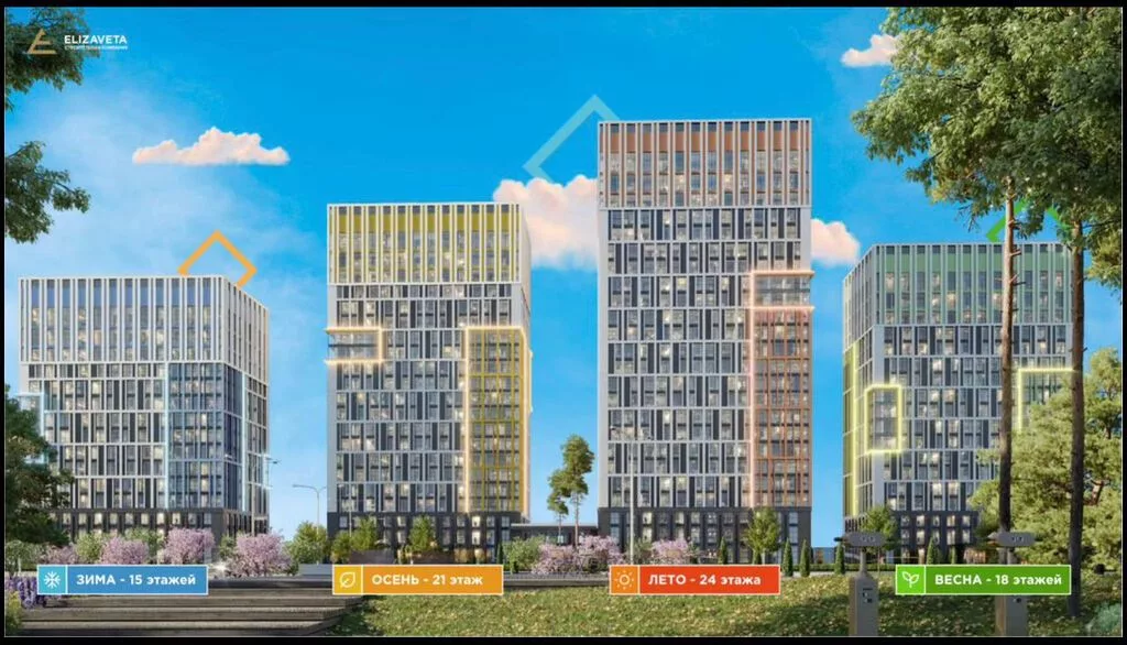 Строится, Элитка, 2 комнаты, 82 м²