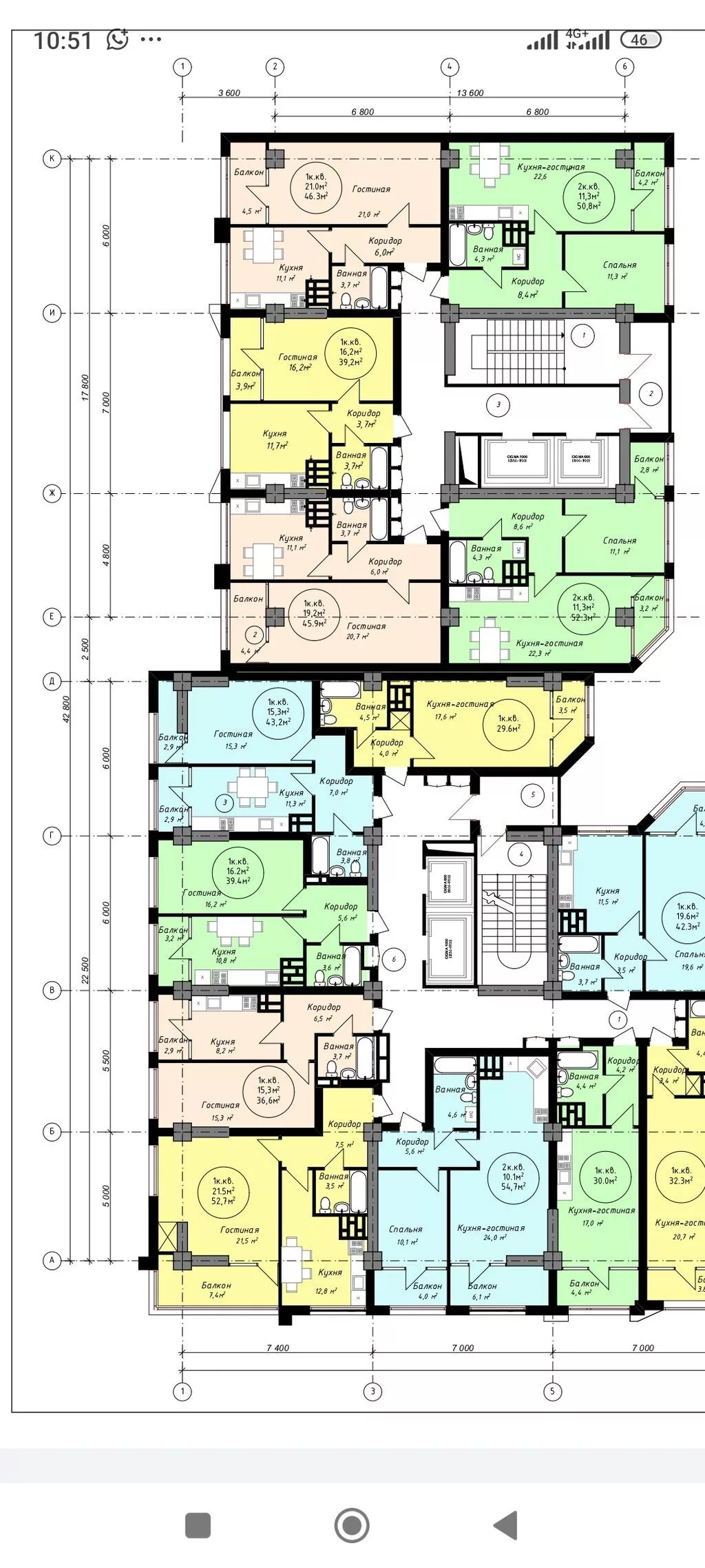 1 комната, 43 м², Элитка, 12 этаж, ПСО (под самоотделку)