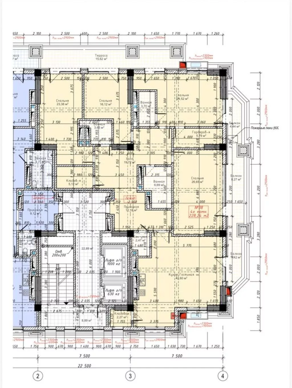 4 комнаты, 228 м², Асанбай мкр Элитка, 11 этаж, ПСО (под самоотделку)