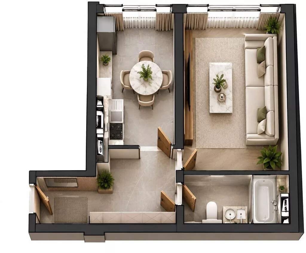 1 комната, 37 м², Элитка, 3 этаж