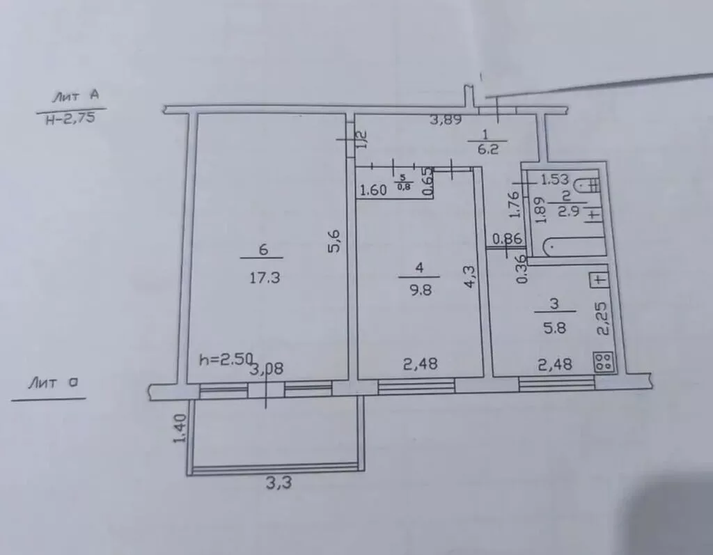 2 комнаты, 42 м², Кок-Жар мкр 104 серия, 3 этаж, Косметический ремонт