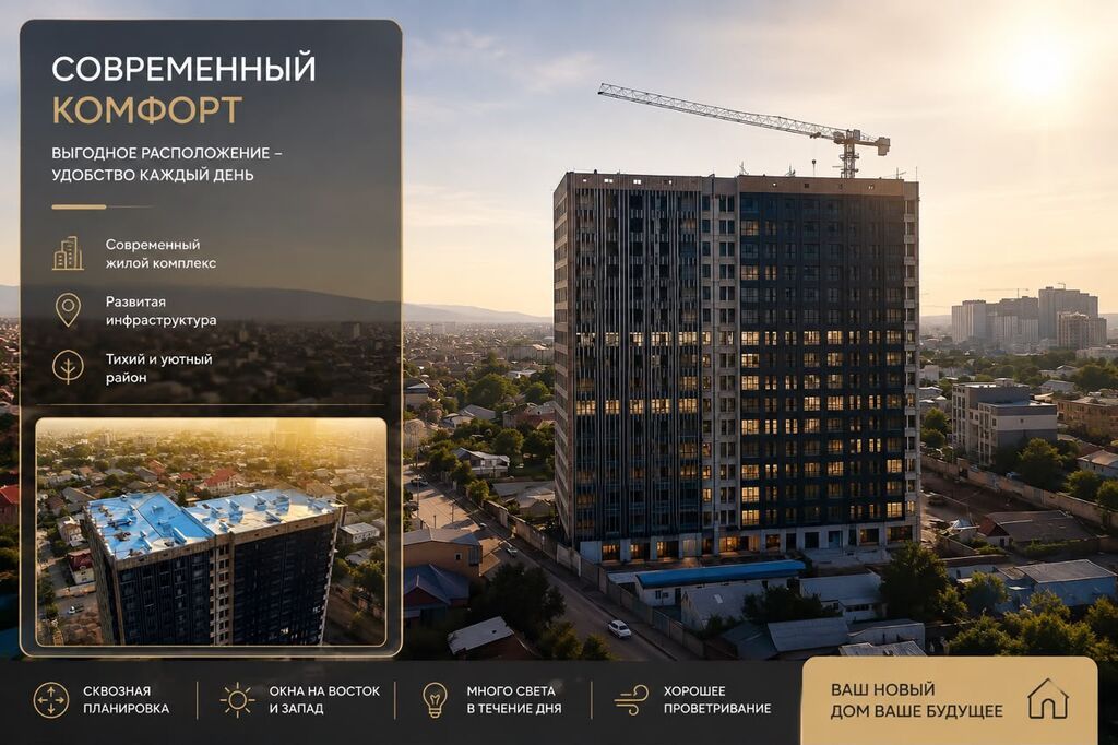 Строится, Элитка, 2 комнаты, 80 м²
