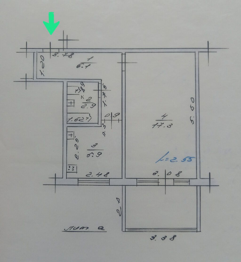 1 комната, 38 м², 8 мкр 104 серия, 4 этаж