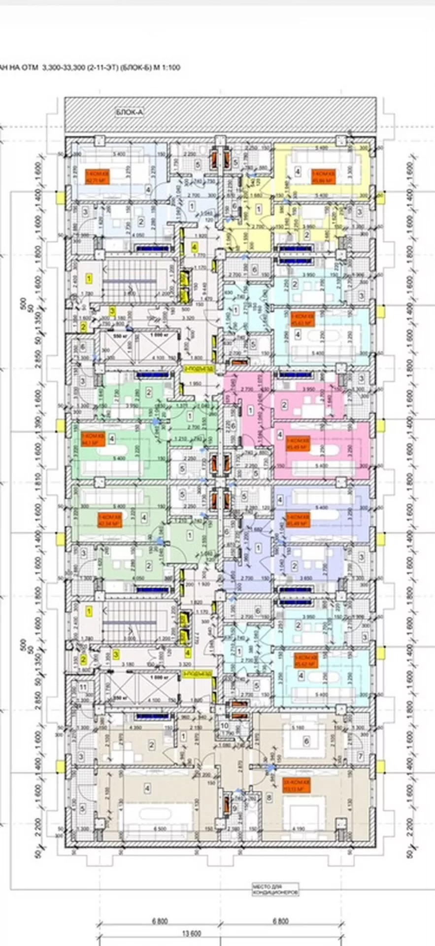 Строится, 1 комната, 43 м²