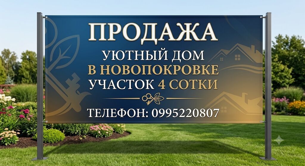 Продаю 3-комнатный дом в Новопокровке! Все подробности по телефону