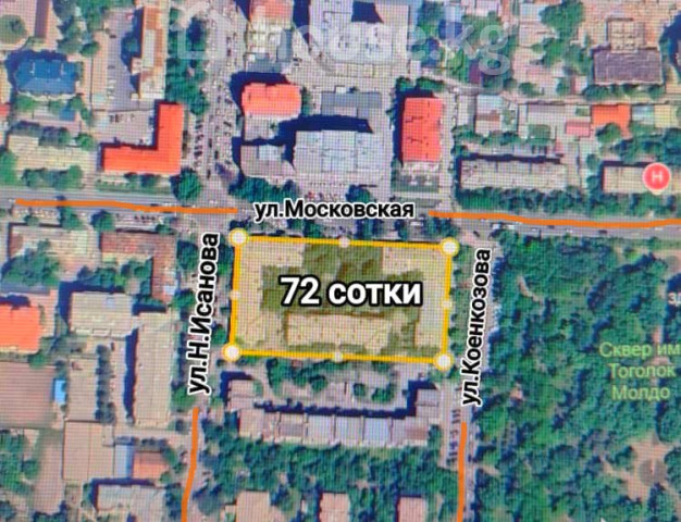 Продажа, участок: Чуйская область / Бишкек, город Бишкек, Сквер Тоголок Молдо — за 1 751 600 000 сом